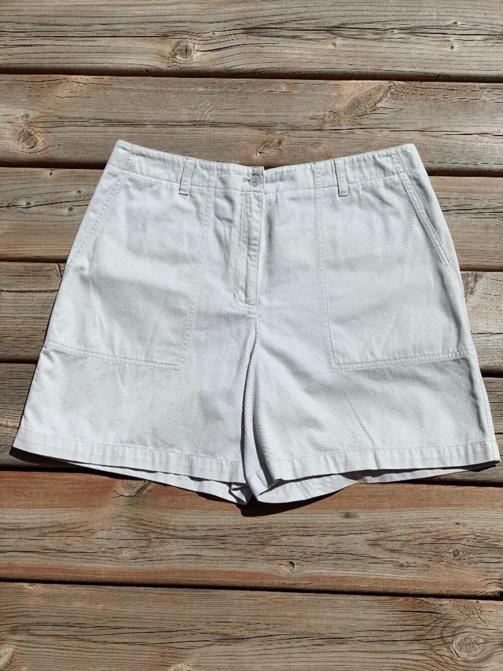 Jones New York Sport High Rise Mom Bermuda Shorts 12 Khaki Cotton Casual Chino